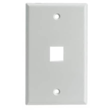 Cable Wholesale 6 Port Keystone Wall Plate, Single Gang - White 301-6K-W